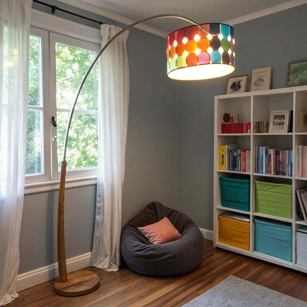 Multicolor lamp boven zitzak